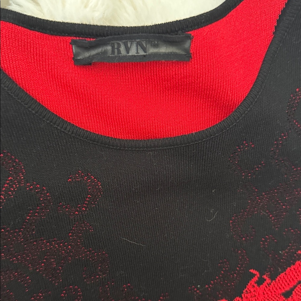 RVN Red and Black Patterned Dress - Picture 3 of 3